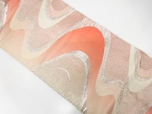 アンティーク　組紐に青海波模様織り出し全通袋帯(材料)